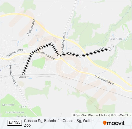 155 bus Line Map