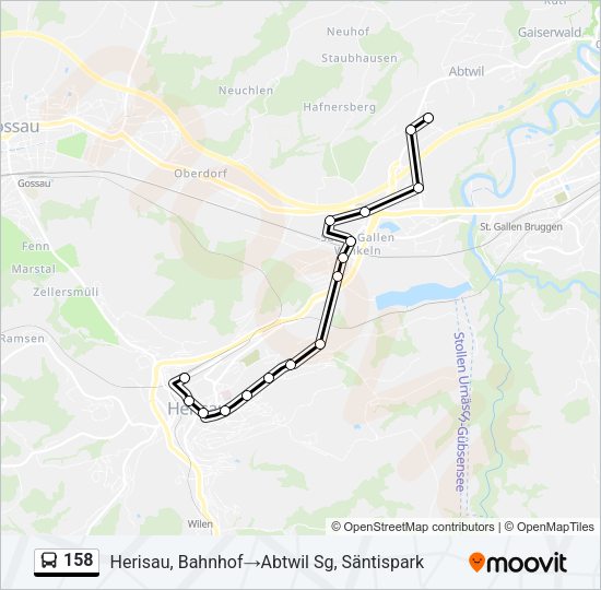 158 Bus Line Map