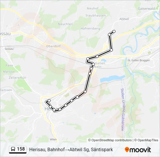 158 Bus Line Map