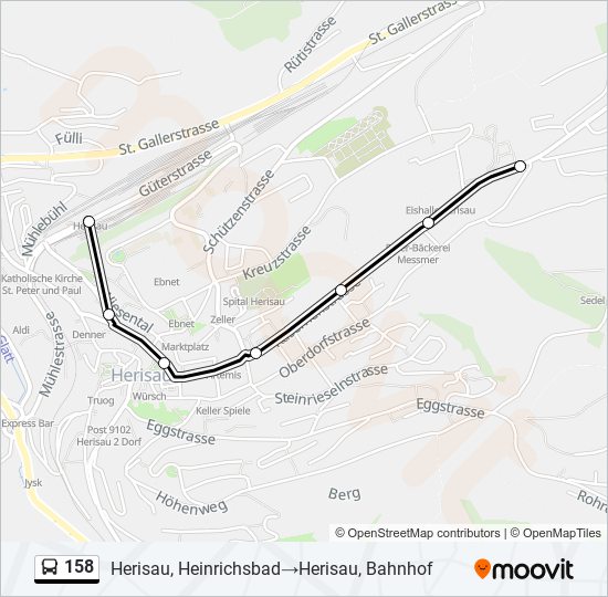 158 Bus Line Map