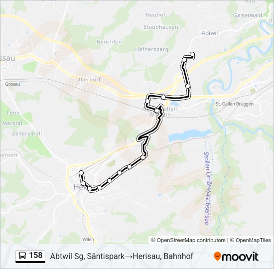 158 Bus Line Map