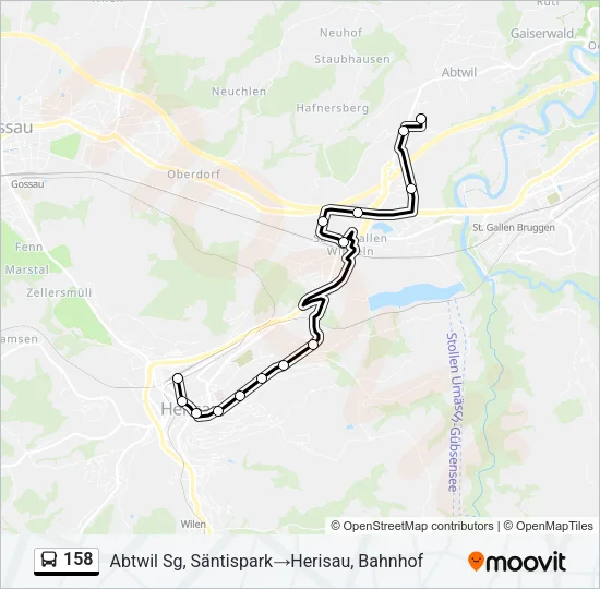 158 Bus Line Map