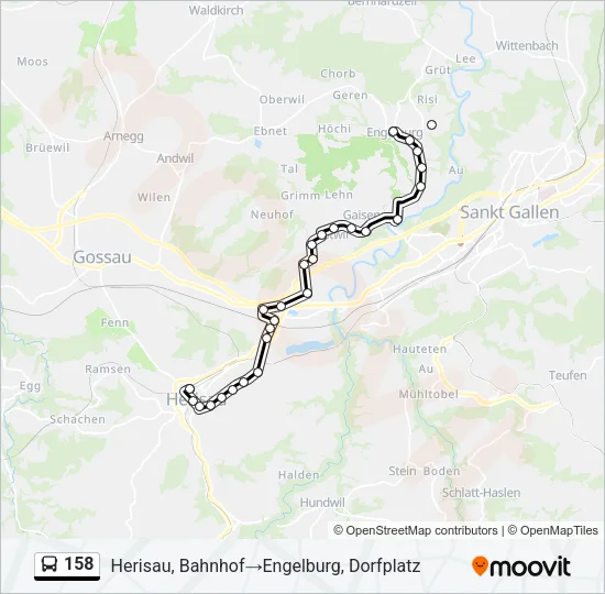 158 Bus Line Map