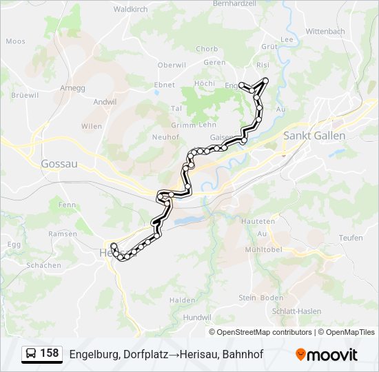 158 Bus Line Map