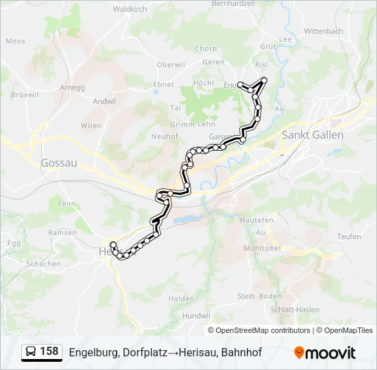 158 Bus Line Map