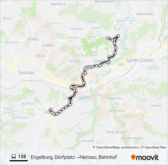 158 Bus Line Map