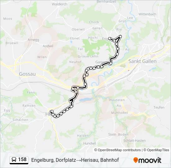 158 Bus Line Map