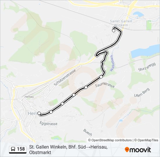 158 Bus Line Map