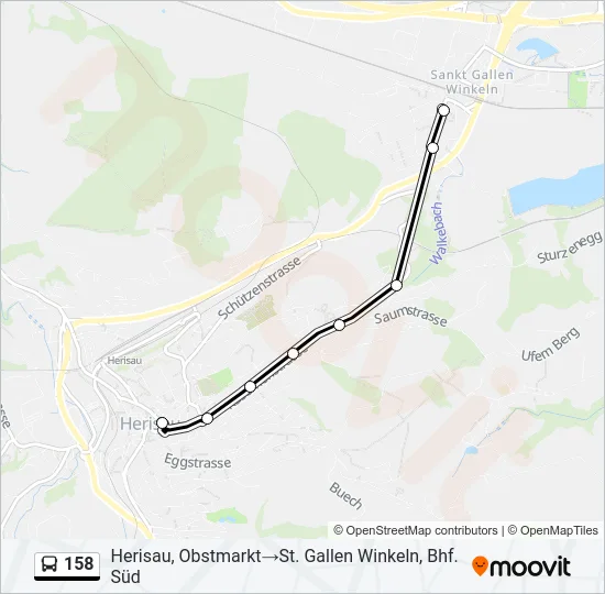 158 Bus Line Map