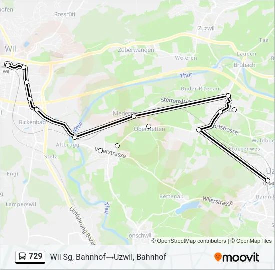 729 Bus Line Map