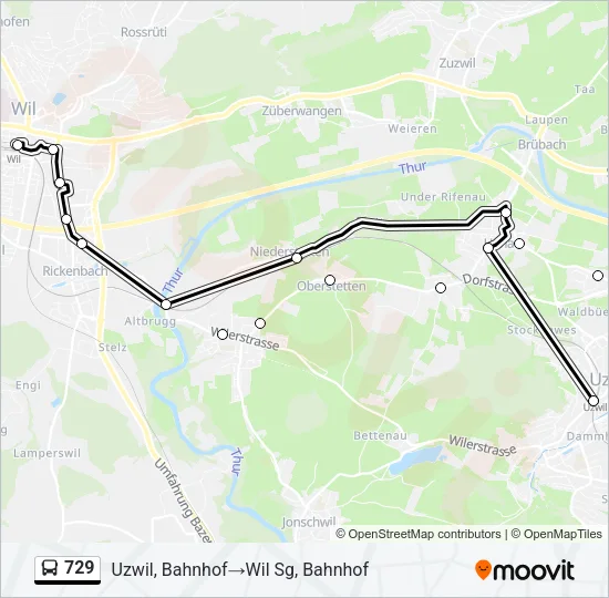 729 Bus Line Map