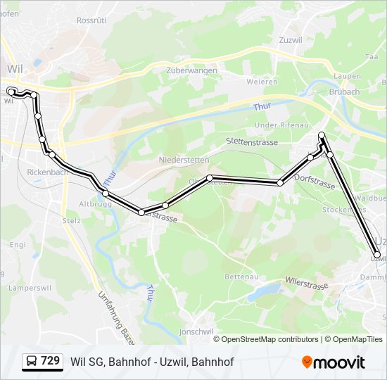 729 bus Line Map