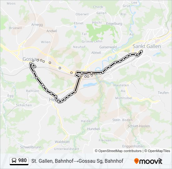 980 Bus Line Map