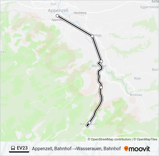 EV23 Bus Line Map