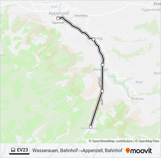 EV23 Bus Line Map
