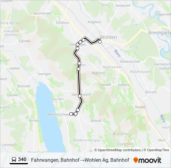 340 Bus Line Map