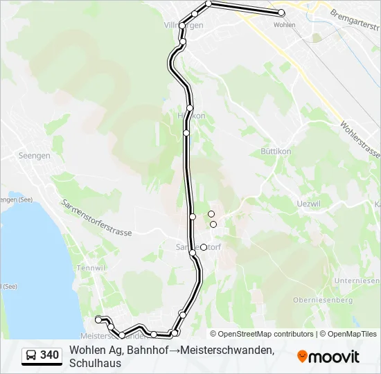 340 Bus Line Map