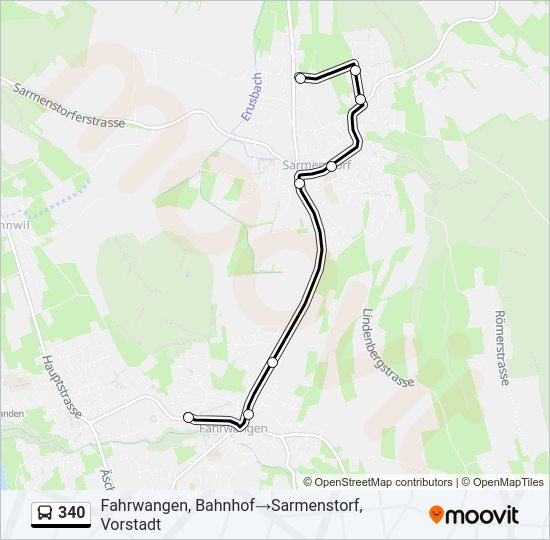 340 Bus Line Map