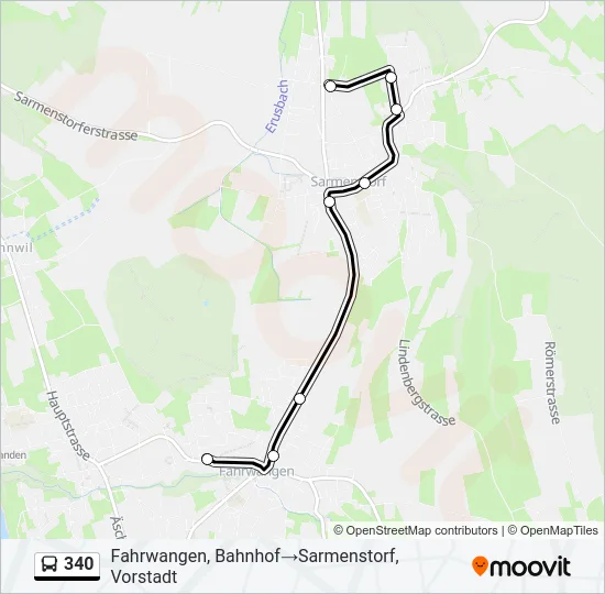 340 Bus Line Map