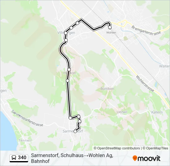 340 Bus Line Map
