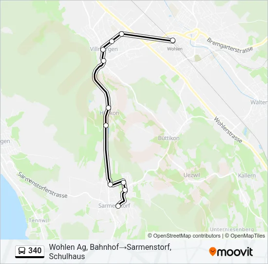 340 Bus Line Map