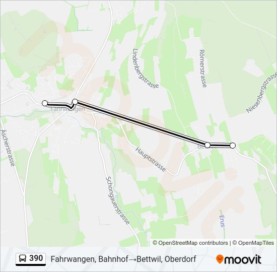 390 Bus Line Map
