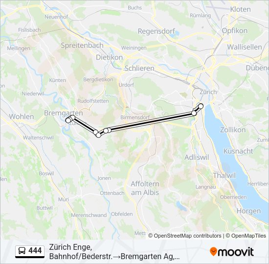 444 Bus Line Map