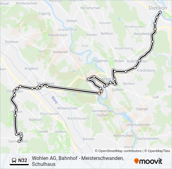 N32 bus Line Map