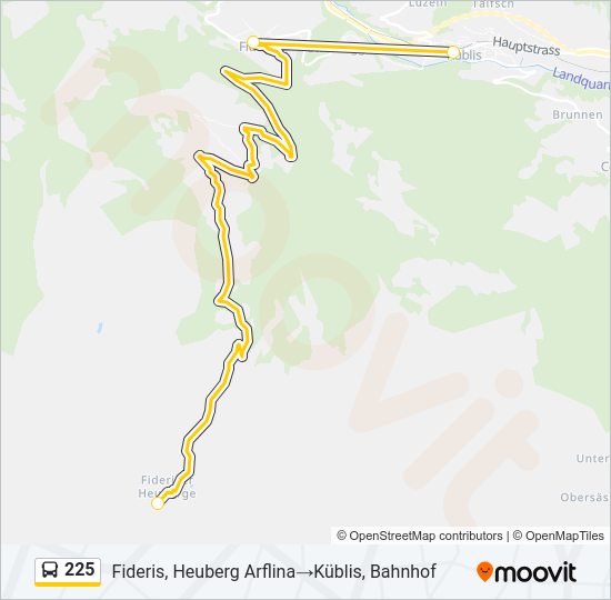 225 Bus Line Map