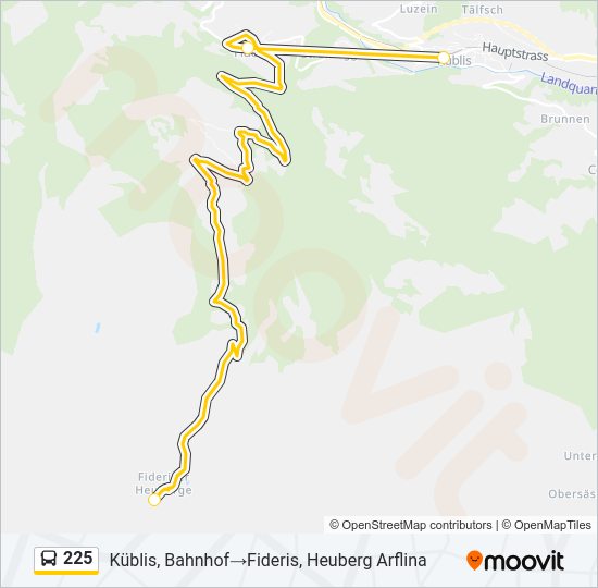 225 Bus Line Map