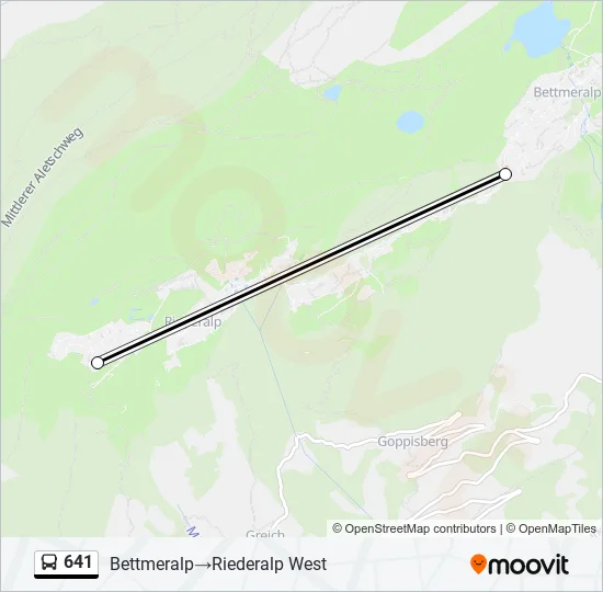 Plan de la ligne 641 de bus