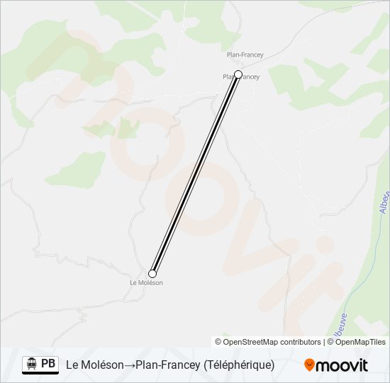 PB Cable Car Line Map