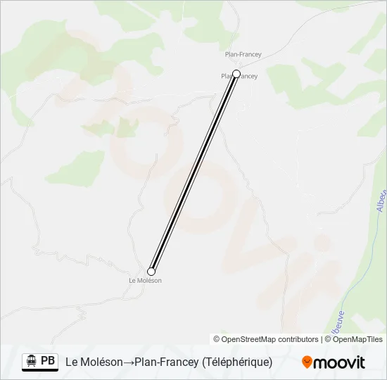 PB Cable Car Line Map