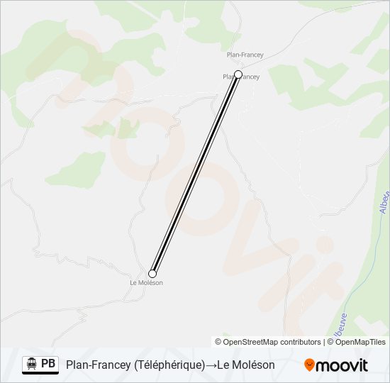 PB Cable Car Line Map