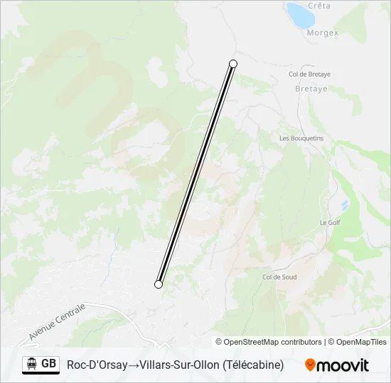 GB Cable Car Line Map