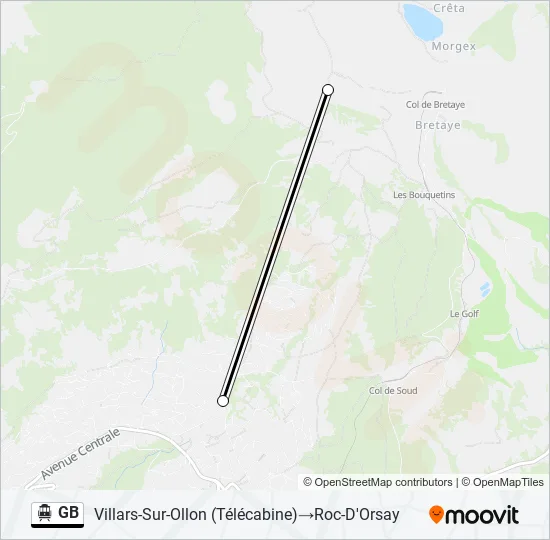 GB Cable Car Line Map