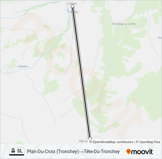 Plan de la ligne SL de téléphérique