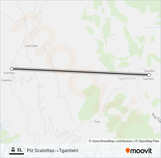 Plan de la ligne SL de téléphérique