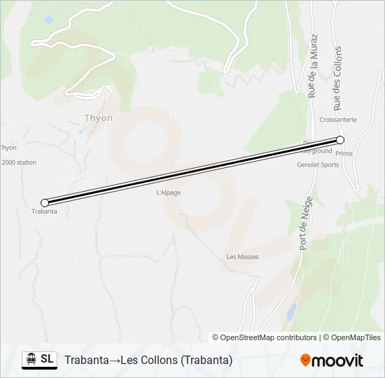 Plan de la ligne SL de téléphérique