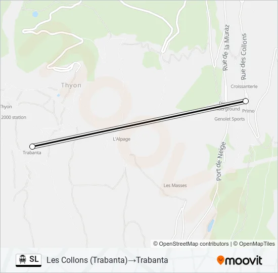 Plan de la ligne SL de téléphérique