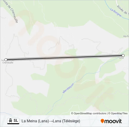 Plan de la ligne SL de téléphérique