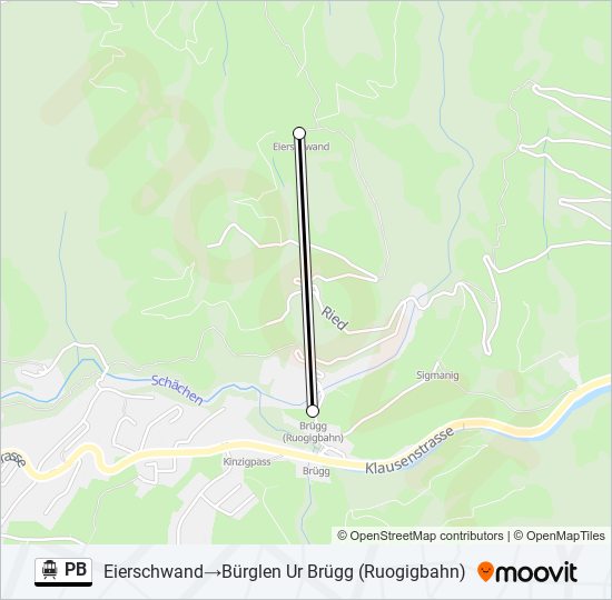 PB Cable Car Line Map