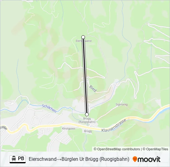 PB Cable Car Line Map