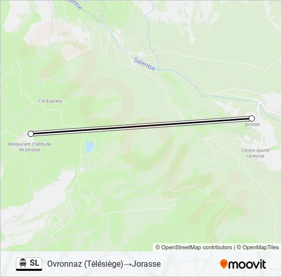Plan de la ligne SL de téléphérique