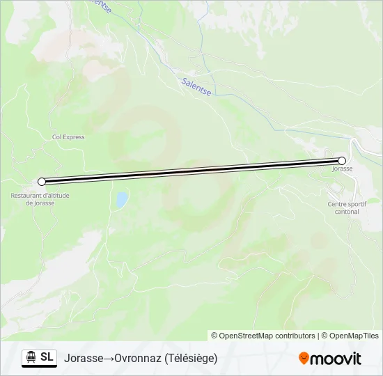 Plan de la ligne SL de téléphérique