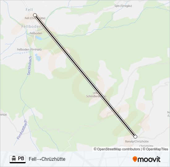 PB Cable Car Line Map