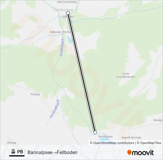 PB Cable Car Line Map
