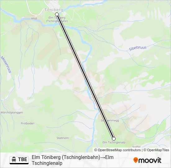TBE Cable Car Line Map