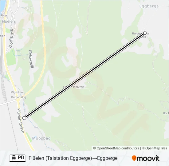 PB Cable Car Line Map