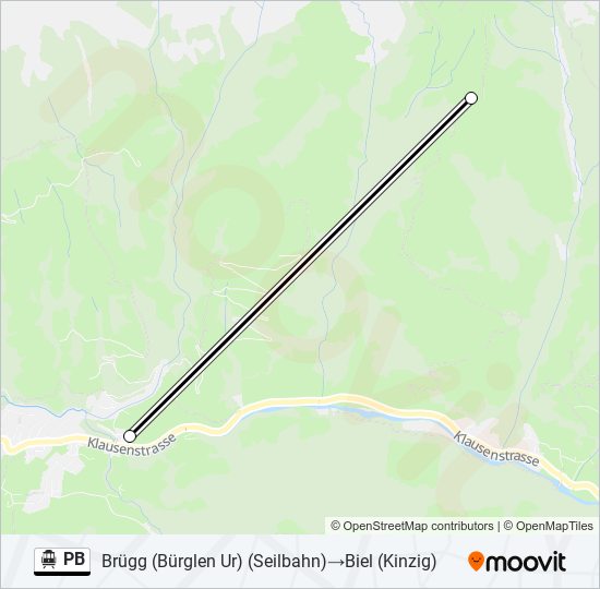 PB Cable Car Line Map